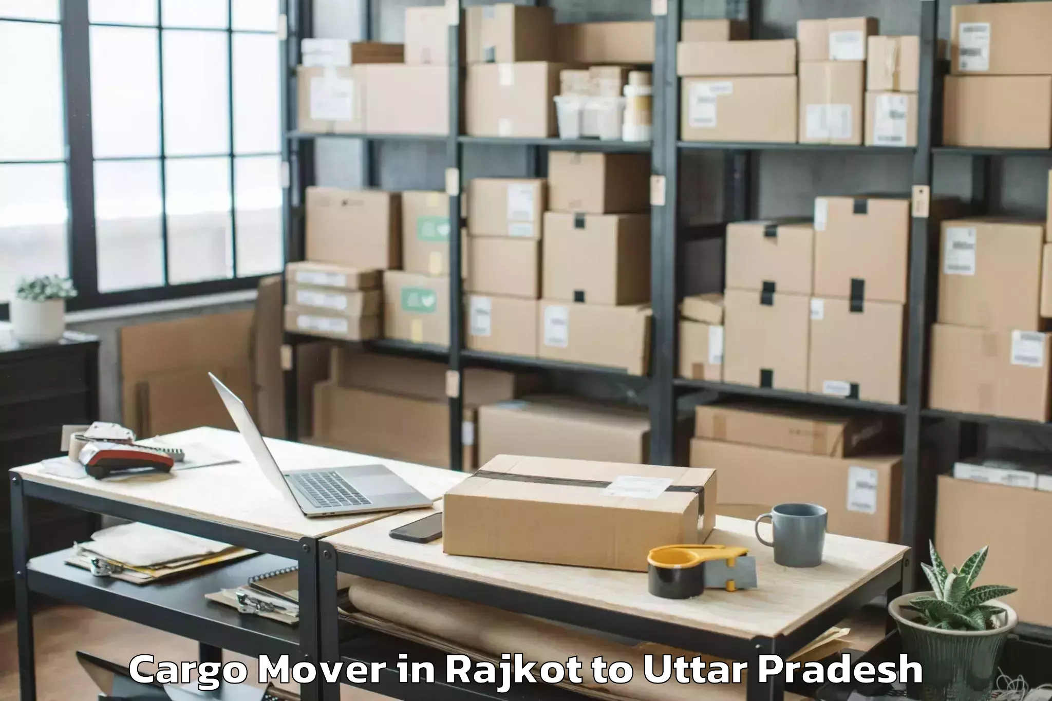 Top Rajkot to Monad University Hapur Cargo Mover Available